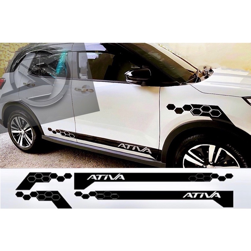 Ready Stock S417 1set 4pcs Perodua Ativa Side Car Body Vinyl Decal