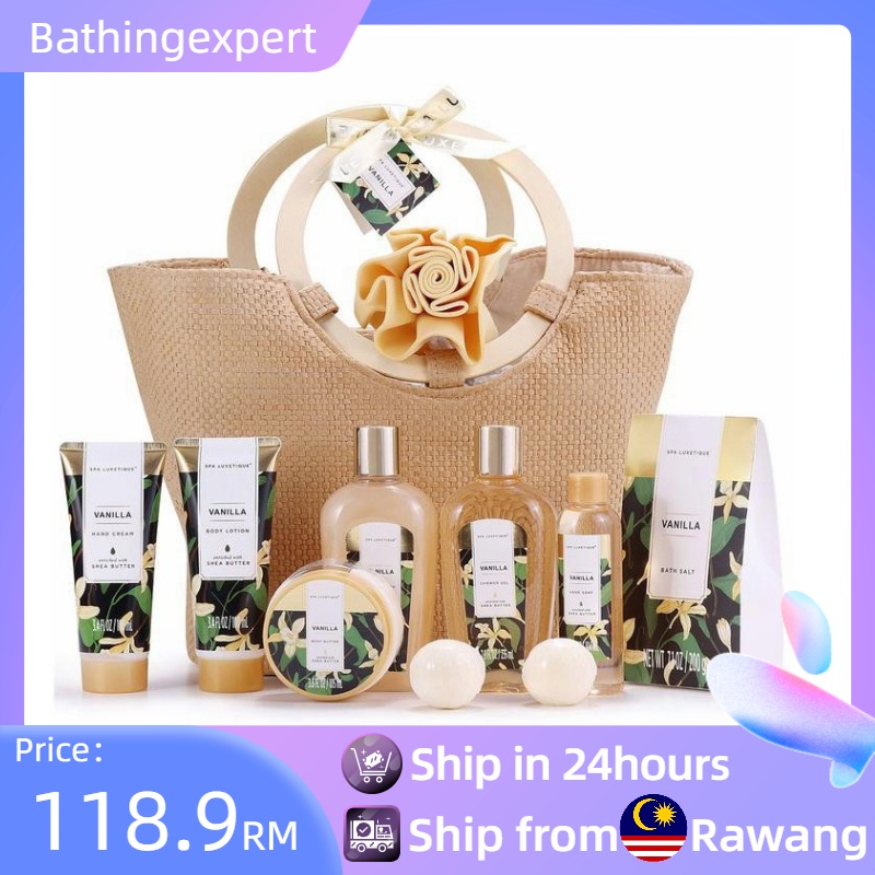 Spa Bath Set Basket Bath Gift Set Women Moisturizing Refreshing Bath
