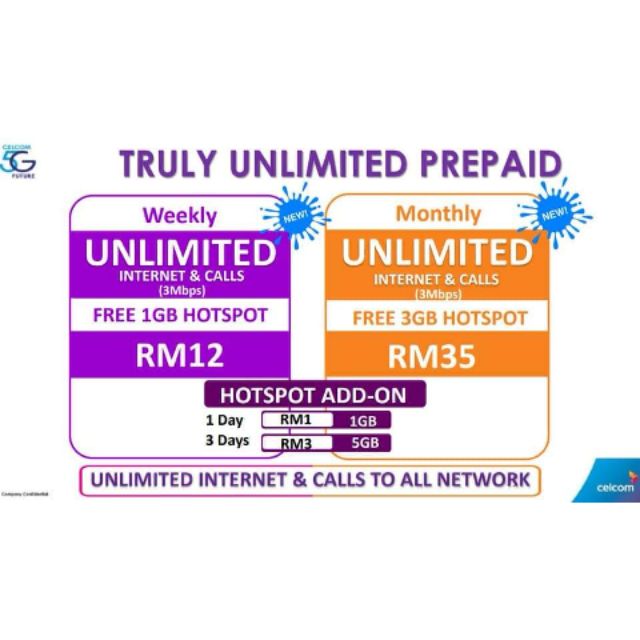 Celcom Prepaid Unlimited Data Calls Shopee Malaysia