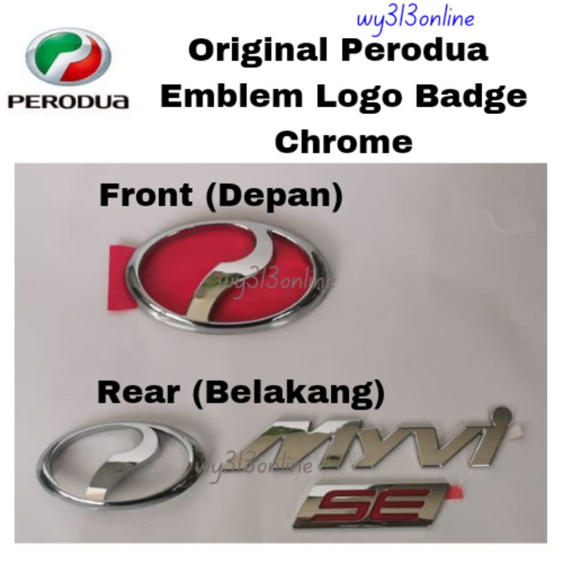 Original New Chrome Emblem logo Perodua Myvi 2005 - 2010 SE, Limited ...