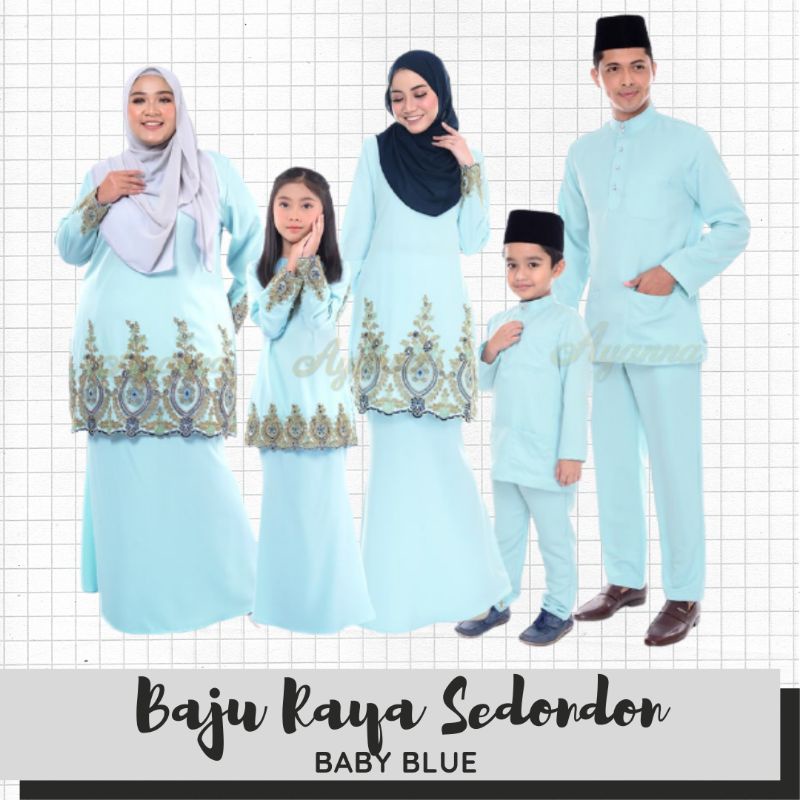 Buy Baju Raya Sedondon Tema Warna Baby Blue Biru Lembut Set Family Ayah Ibu Anak Baju Kurung Baju Melayu Kurta Ay2021 Seetracker Malaysia