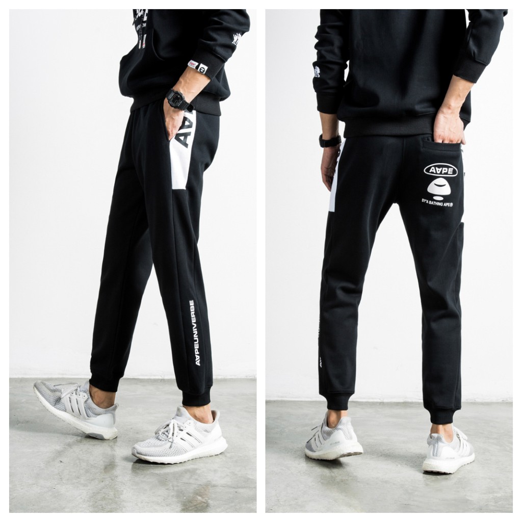 AAPE APUNVS Sweatpants By*A Bathing Ape Jogger Pants (Black White) with ...