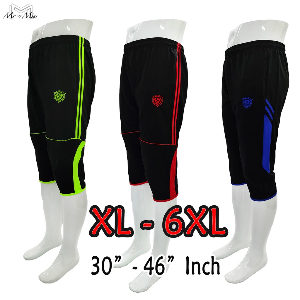KY0369｜Unisex T90 Sport Pants Seluar 3/4 Pendek Gym Sukan big size best quality