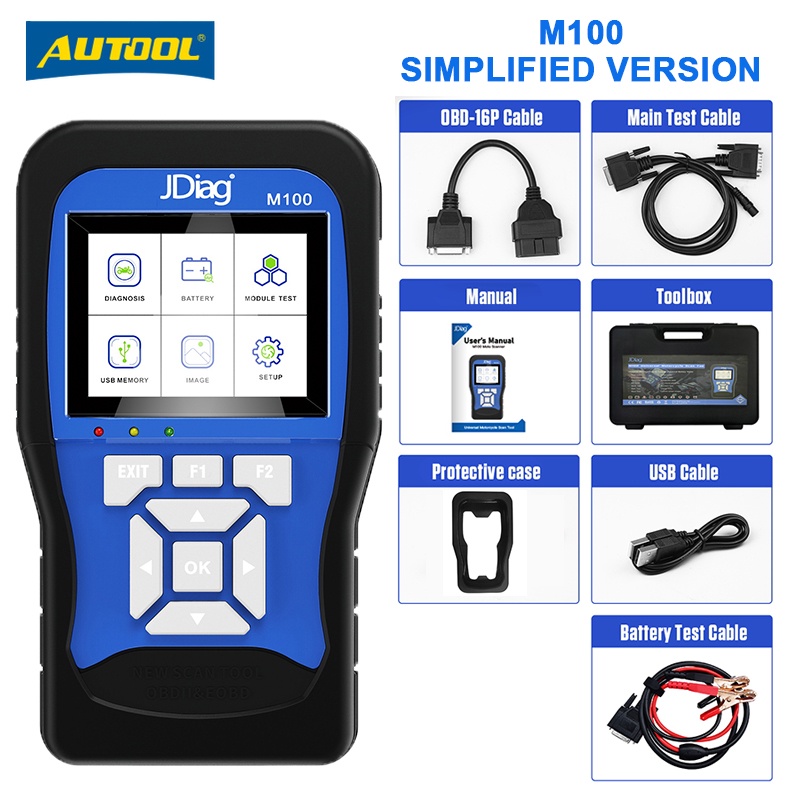 Buy Autool Jdiag Simplified Version Handheld Motorcycle Scanner Obd2 Diagnosis Battery Test Obdii System Fault Detection Clear Code Code Key M100 Seetracker Malaysia