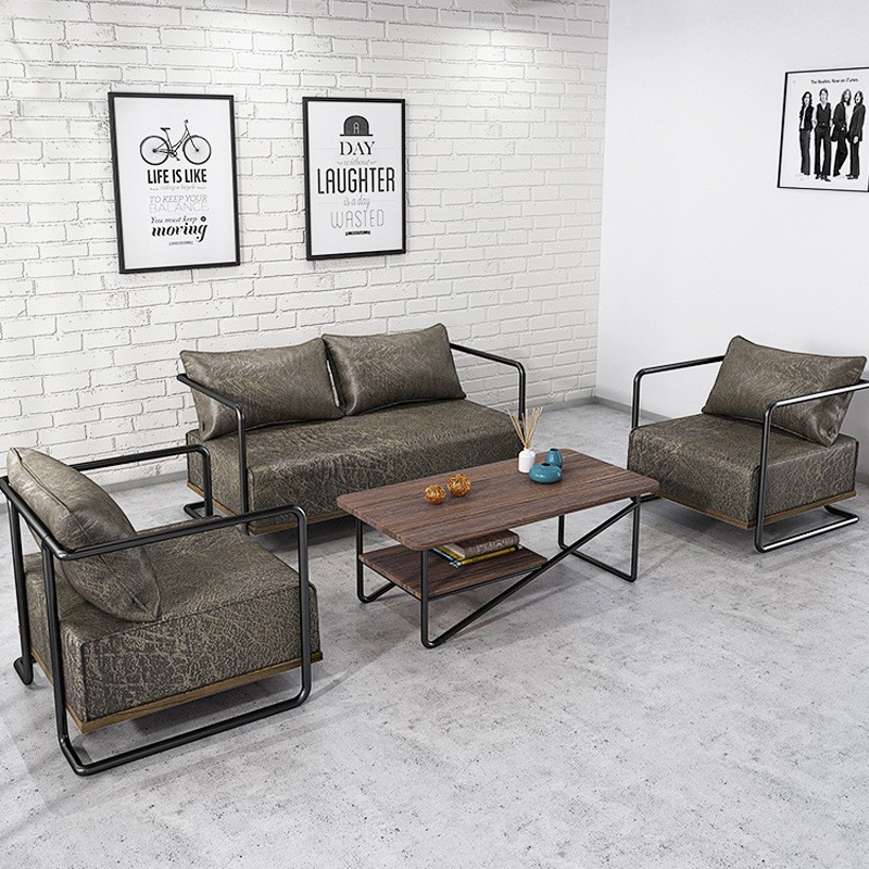 ✴American industrial style studio wrought iron sofa milk tea shop leisure  single double net red lazy fabric | Shopee Malaysia