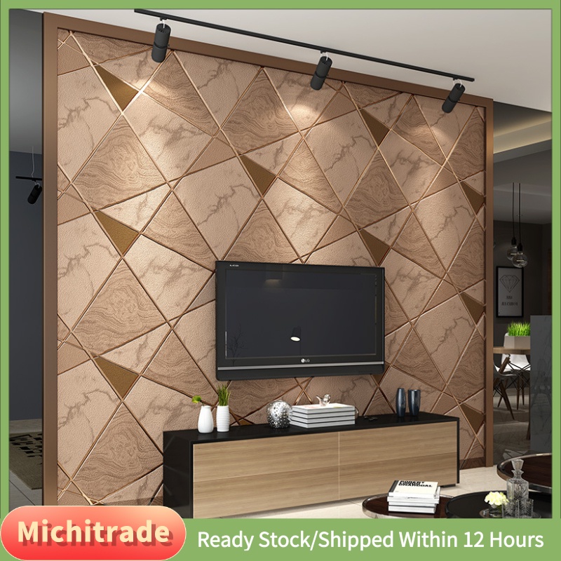 Michitrade Modern Diamond Velvet Wallpaper Non Woven 3D TV Background Wall  Living Room Sofa Bedroom Wallpaper | Shopee Malaysia