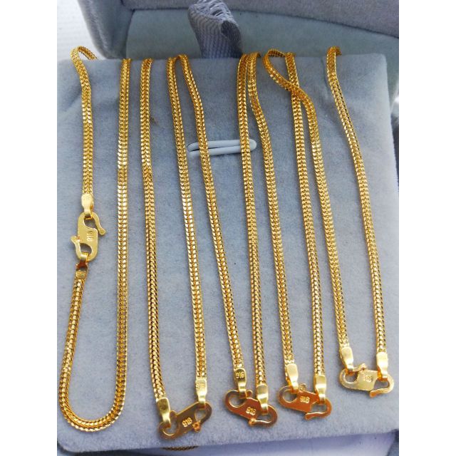  Rantai  leher double mesin  padu emas tulen 916 Shopee 