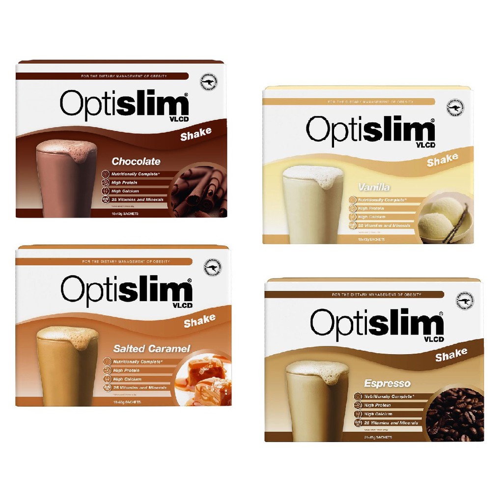 Optislim VLCD Meal Replacement Shake Chocolate/ Vanilla/ Salted Caramel