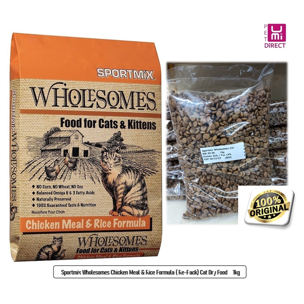 Sportmix Wholesomes Cat Dry Food Chicken Meal & Rice Formula 1kg