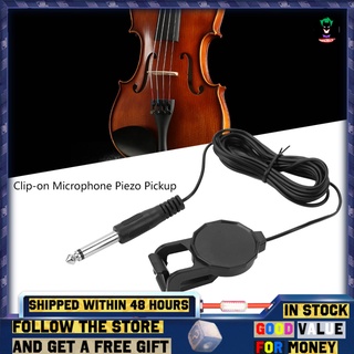 Clip-on Mic Party 3m 6.35mm Portable Clip-on Mic Pickup Acoustic Guitar Pickup Violin String Instrument Ukelele Erhu Folk Guitar 