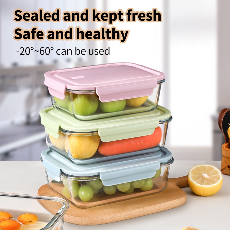 Large-capacity glass lunch box microwave oven can be heated lunch box