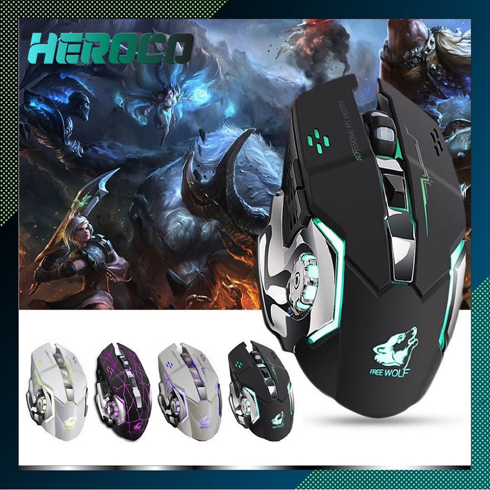 Rechargeable X8 Wireless Silent LED Backlit USB Optical Ergonomic Gaming Mouse