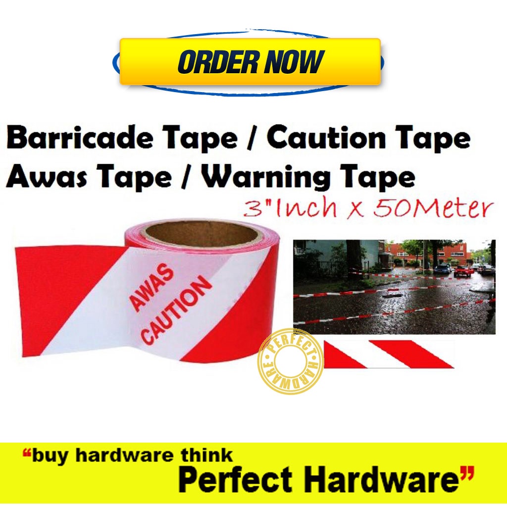 ✨AWAS TAPE ✨ CAUTION TAPE✨ BARRICADE TAPE✨ WARNING TAPE 3'' /70MM X 50M✨