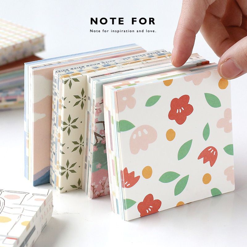 PLQ MEMO PAD NON STICKY MATERIAL DIFFERENT PATTERN RETRO FLORAL