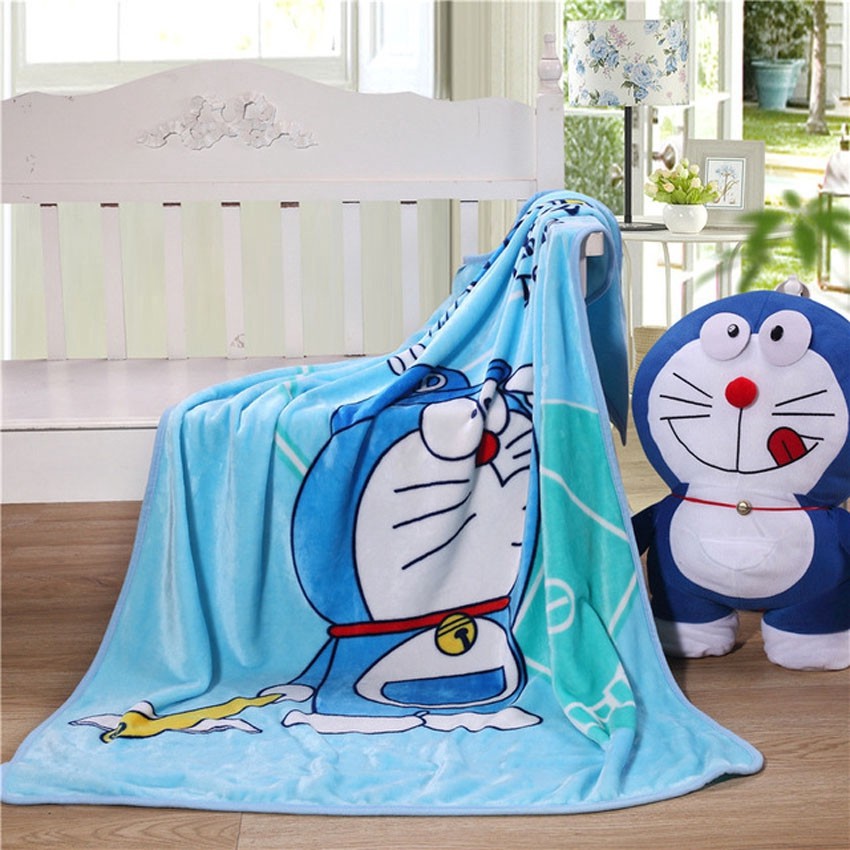 100*140cm Cartoon Flannel Blanket For Kids Winter Sleep Nursery Doraemon  Hello Kitty Unicorn | Shopee Malaysia