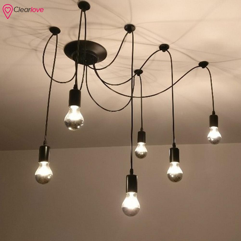 Cle 5 Lamp Holder Pendant Lights Retro Loft Spider Chandelier Ceiling Lamp 1 2m