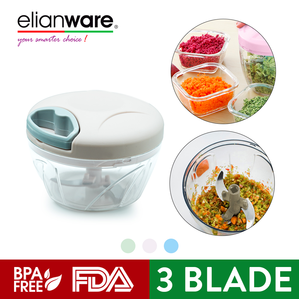 Elianware Hand-Pull Food Chopper Cutter Mixing Blender (420ml/880ml)