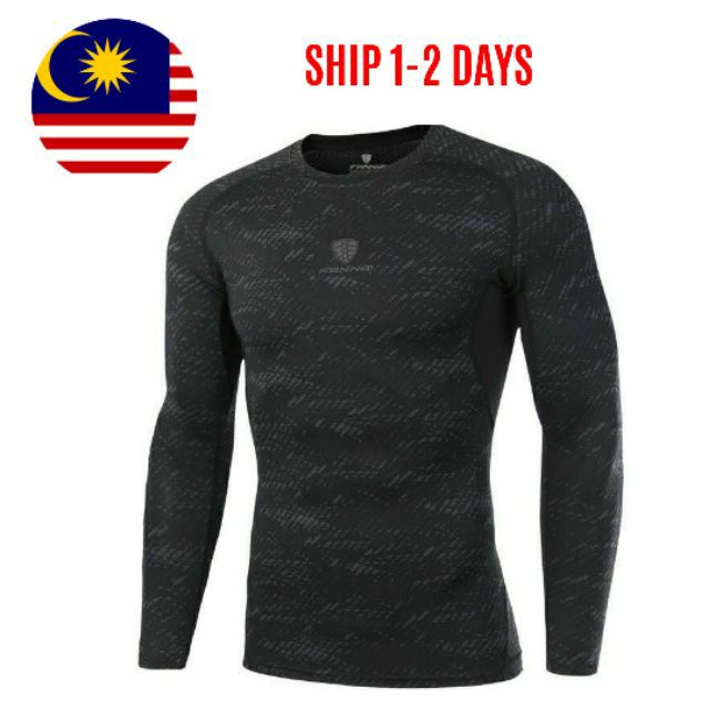 MSIA STOCK Long Sleeves Tight Shirt Inner Compression Wear Gymnasium