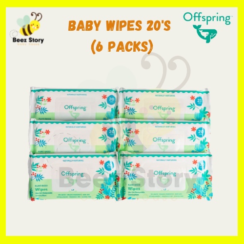 Offspring Plant-based Wet Wipes 20sheets (6 packs) | Shopee Malaysia