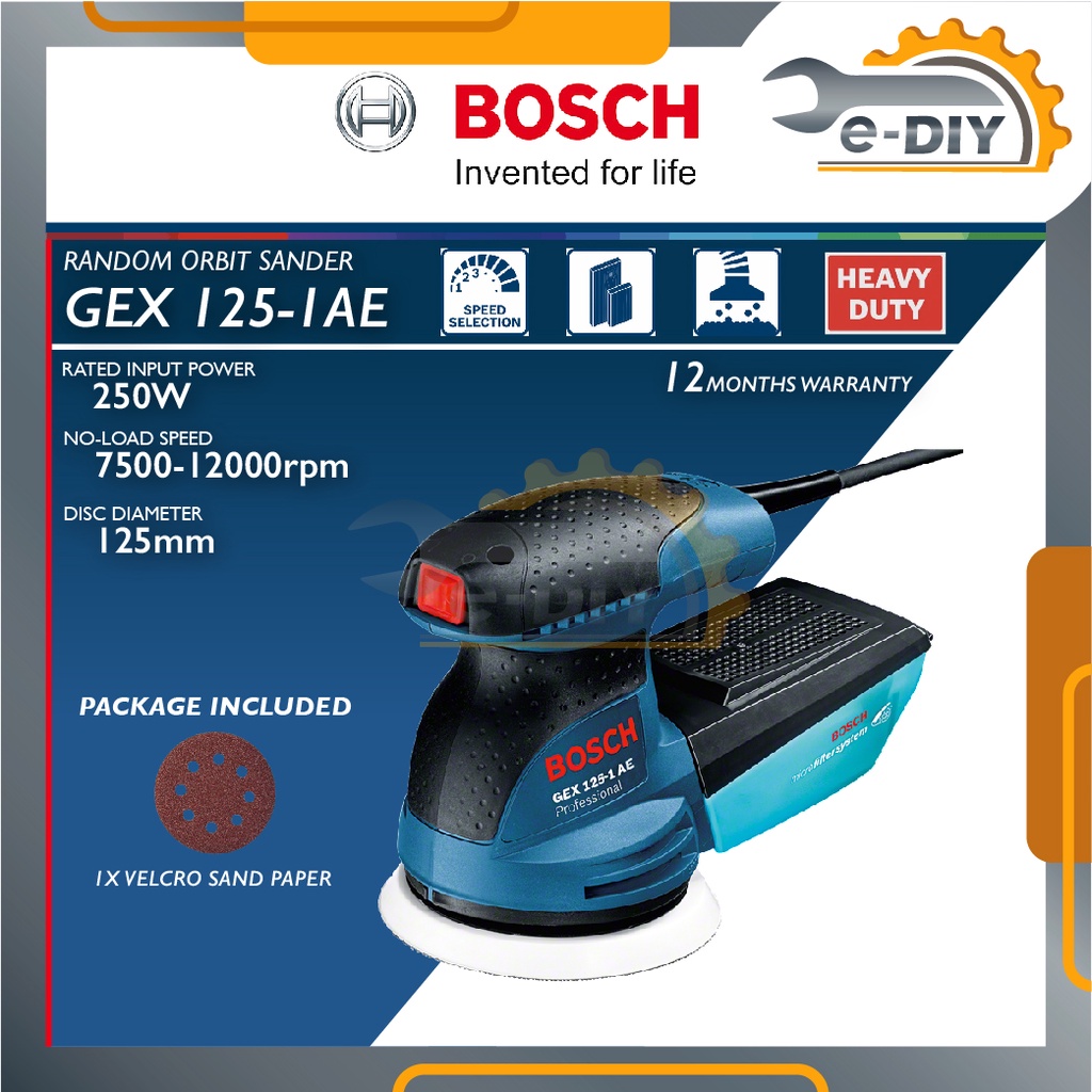 Bosch Orbital Sander GEX1251 AE Shopee Malaysia