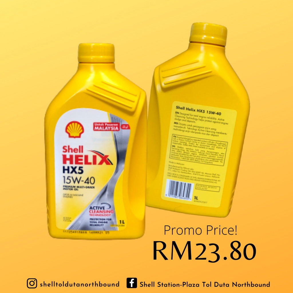 Shell Helix Hx5 15w 40 Premium Multi Grade Motor Oil 1 Liter Shopee Malaysia 