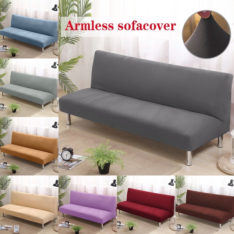 Armless Sofa Bed Cover Folding Seat Slipcover Stretch Spandex Bed