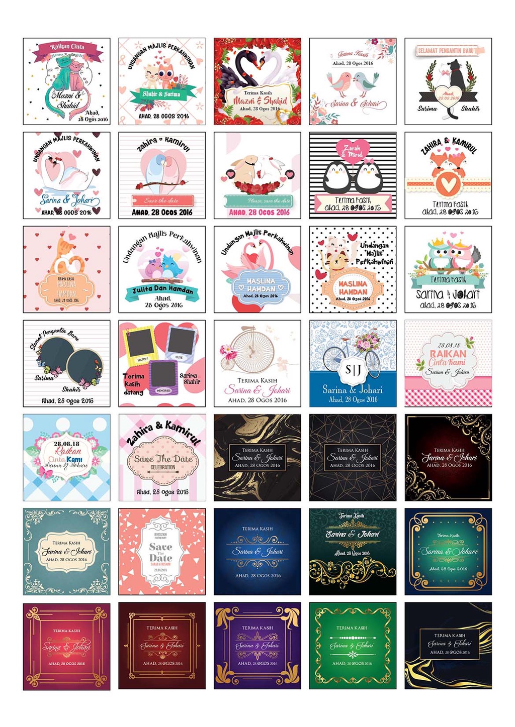 Sticker Wedding Door Gift Stiker Kenduri Kahwin Murah Stickers Doorgift ...