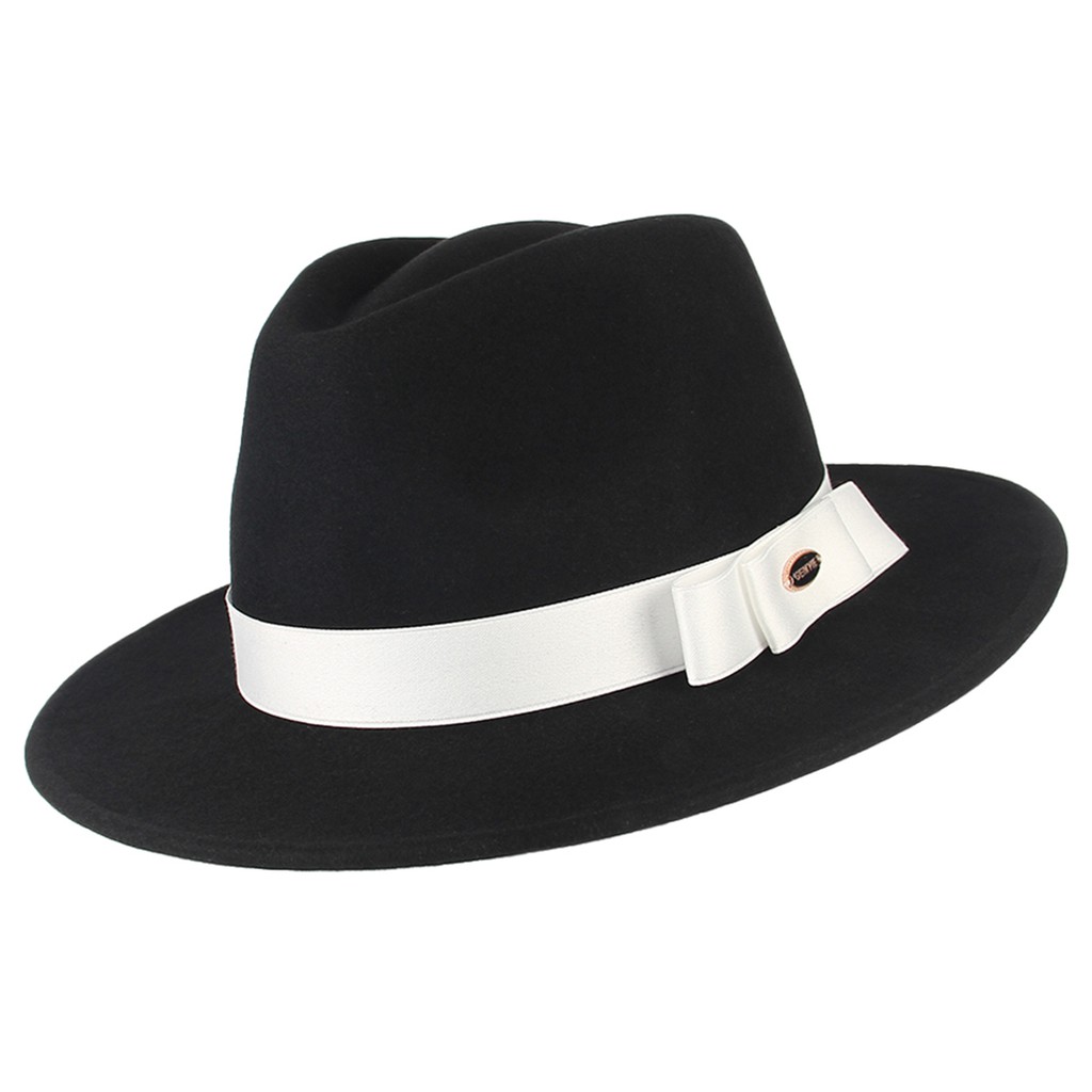 white wool fedora hat
