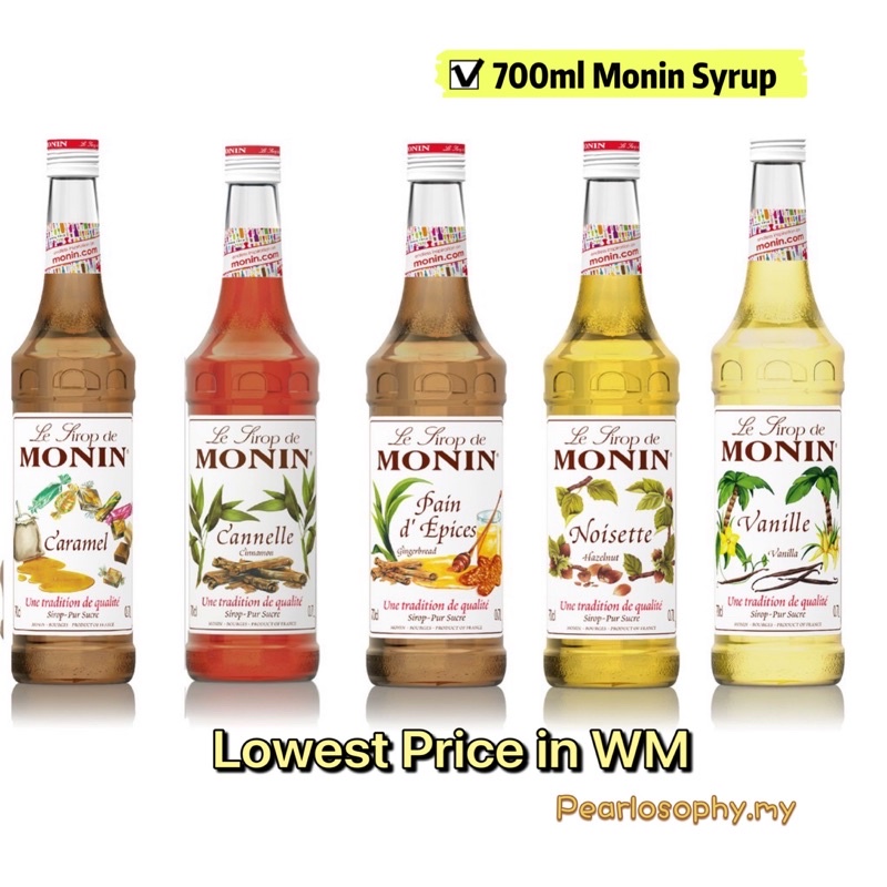 Monin Premium Syrup 700ml (Variation Flavour) Monin Syrup Pump 10ml ...