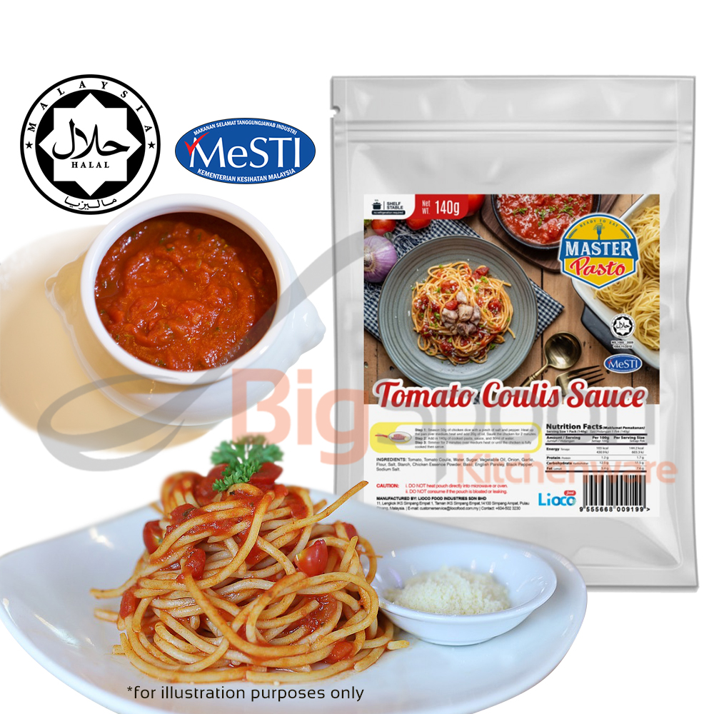 [HALAL] Master Pasto - Tomato Coulis Sauce Value Pack 140g Instant Spaghetti Sauce 即煮意式番茄酱超值装 Sos Tomato Pek Nilai