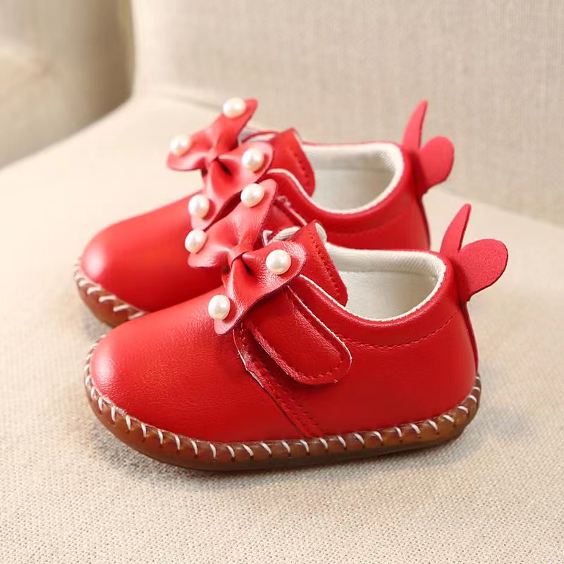 Auxm Baby Girls Princess Shoes Toddler Soft Sole Non-Slip Leather Fashion Casual Suitable for 0-18 Months 