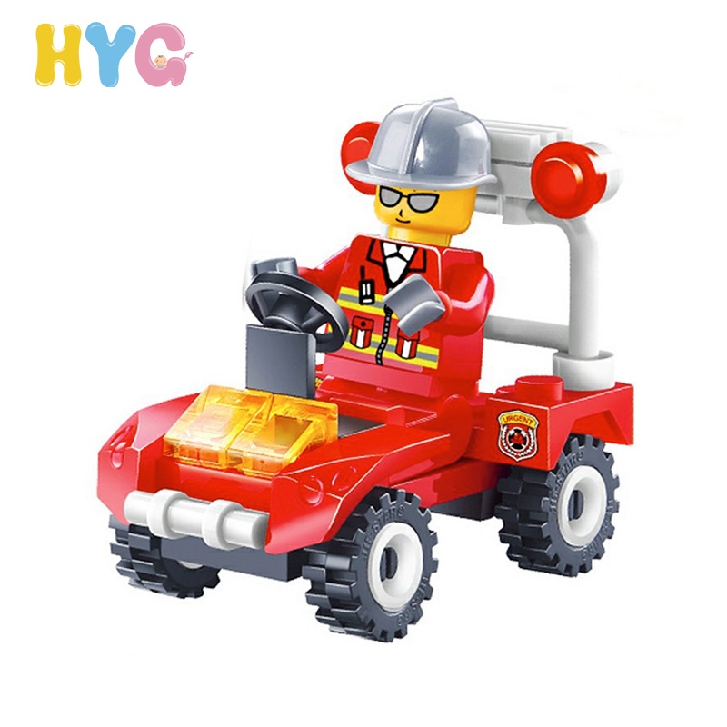 HYG Toys 35PCS Emergency Fire Truck Puzzle Toys Minifigures Toy Building Blocks Team City Police Military Figure Soldier Building Bricks Toys for Boys Girls Kids