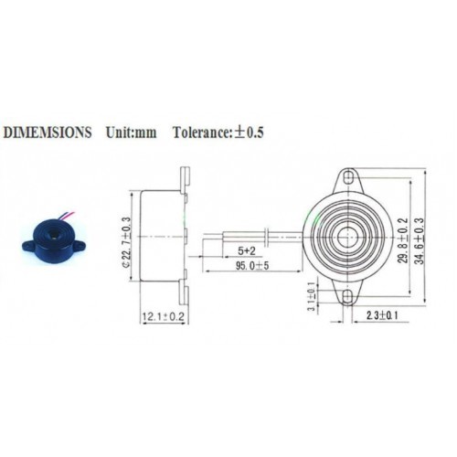 Essential Premium DC3-24V SFM-20B Active Piezoelectric Buzzer Long Continous Beep Tone - Image 4