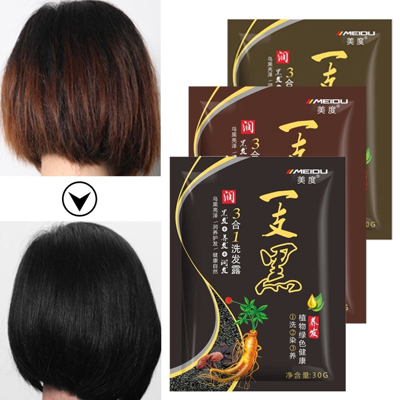 ➤Fast Black Natural Organic Hair Color Instant Hair Dye Shampoo Covering Gray  Hair | Shopee Malaysia