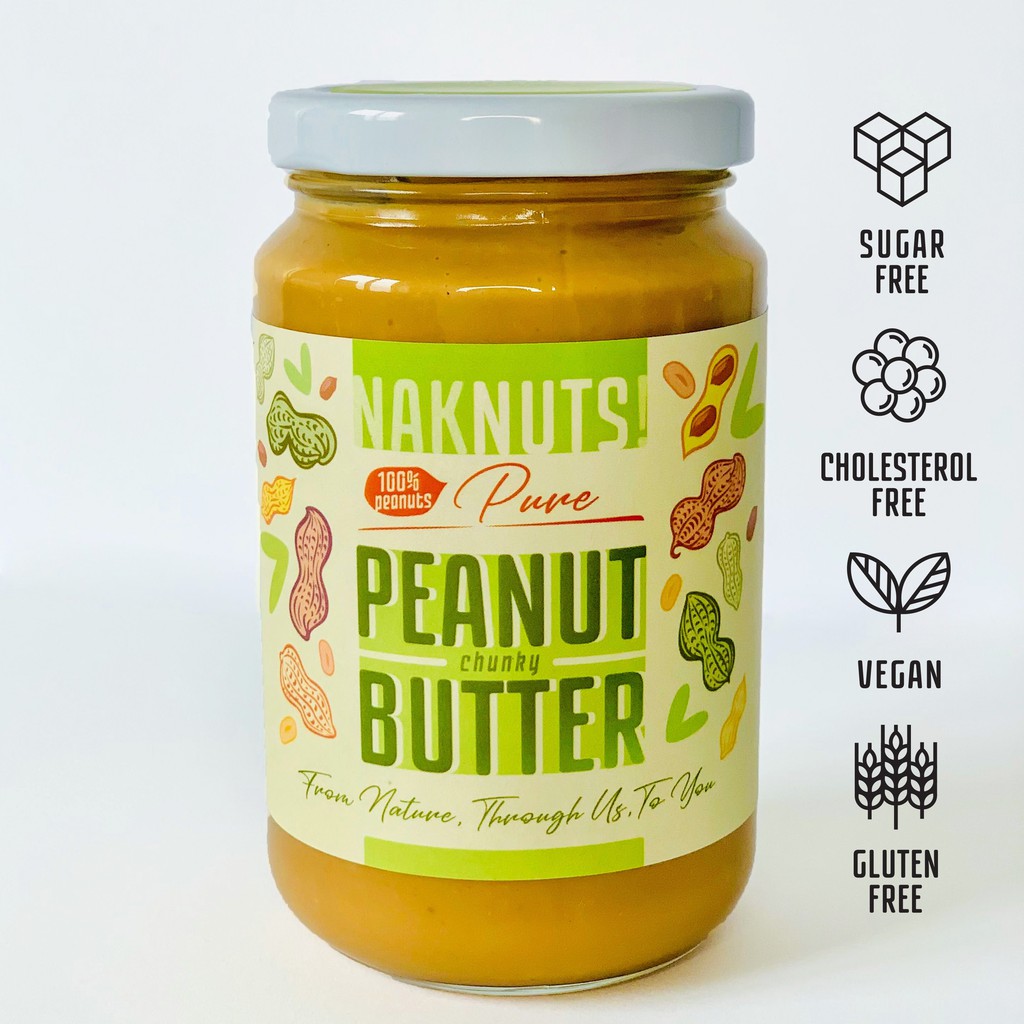 NakNuts Chunky Peanut Butter [NO SUGAR. NO SALT] [ALL NATURAL] - 360g ...