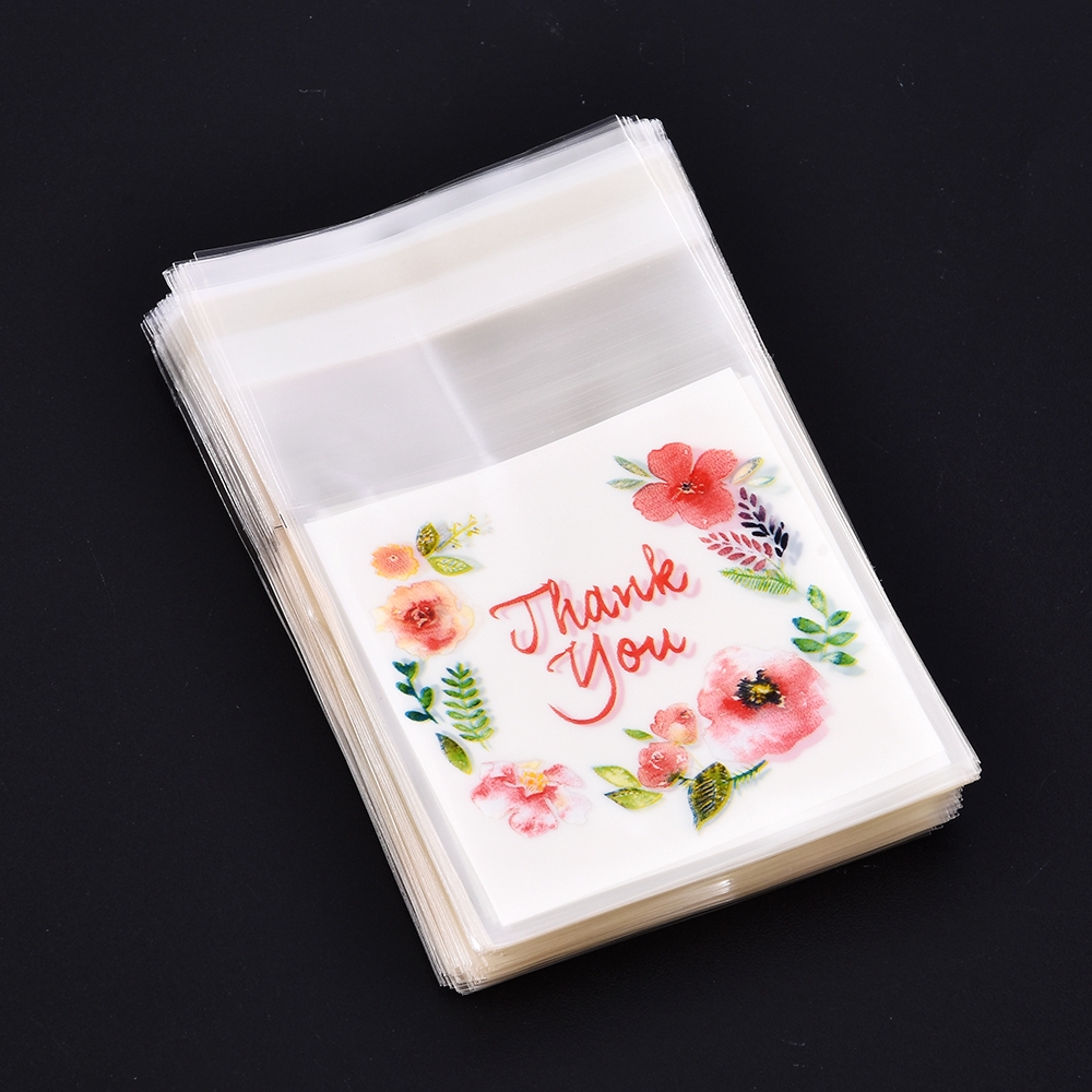 100Pcs Plastic Bags Thank You Cookie&Candy Bag Self-Adhesive For Wedding  Birthday Party Gift Bag | Shopee Malaysia