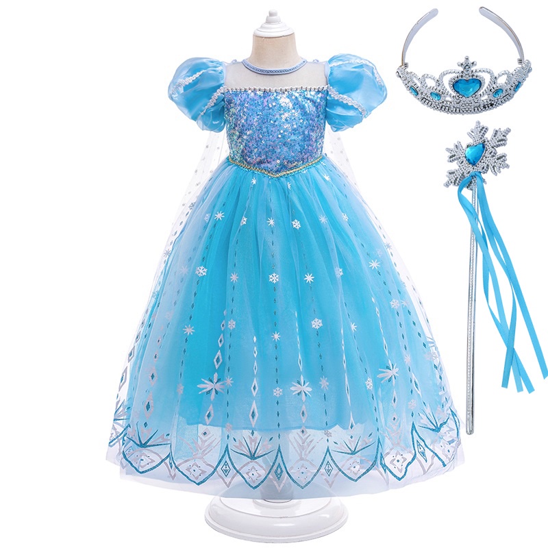 FSMKTZ 2 10 Years Baby Girl Fantasy Frozen Elsa 2 Cosplay Costume Ball Gown Birthday Party Autumn Princess Long Dresses BX1751