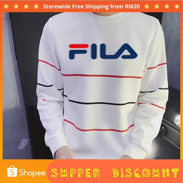 white fila shirt long sleeve