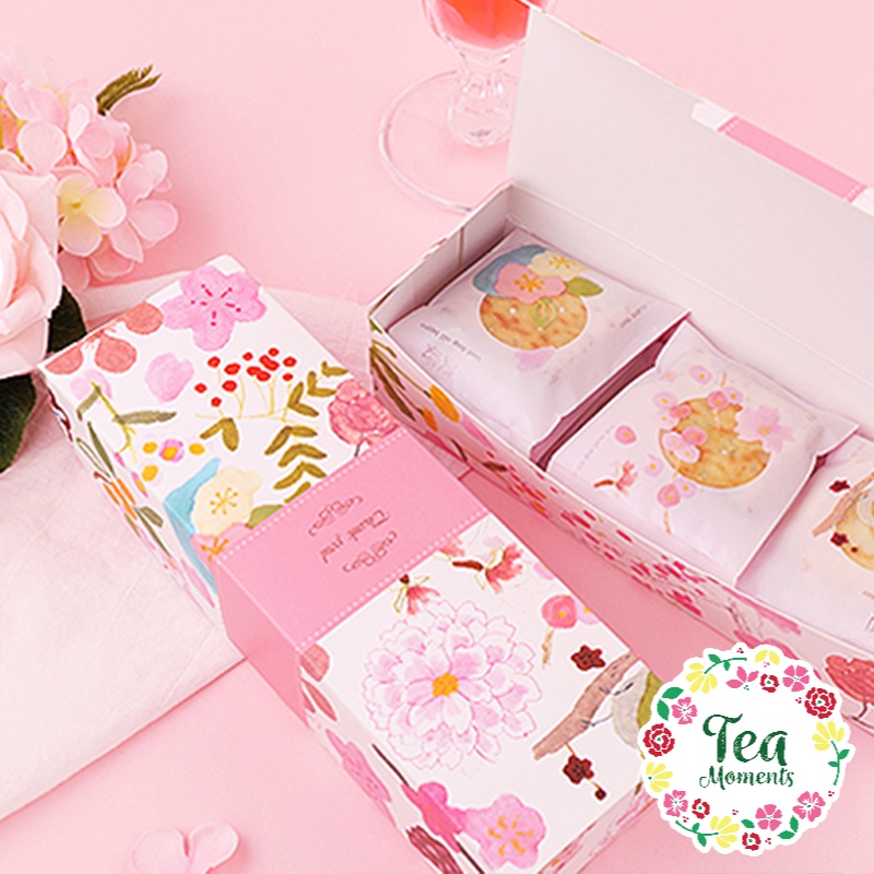 100pc Japanese Sakura Self Adhesive Bag Cookies Lolly Cherry Blossom Biscuit Bag 