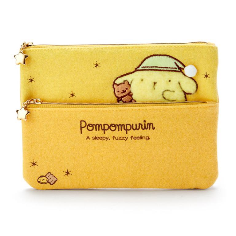 Japan Sanrio Characters Mix Pompompurin Hangyodon Twin Stars Pochacco Pouch 