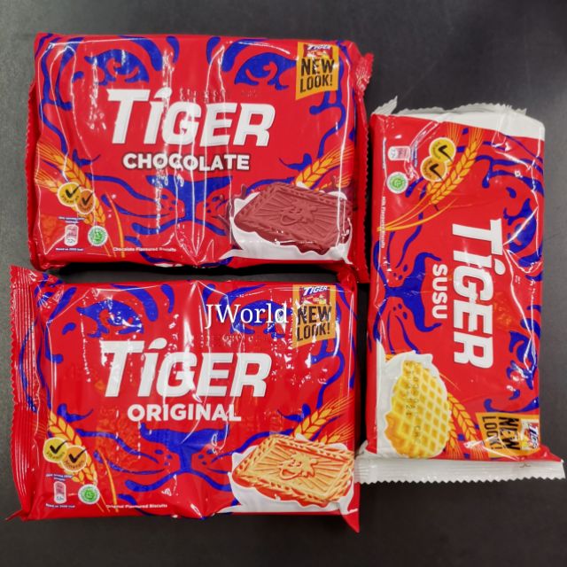 Tiger Biscuits Tiger Susu 175g Tiger Coklat 180g Tiger Original 180g
