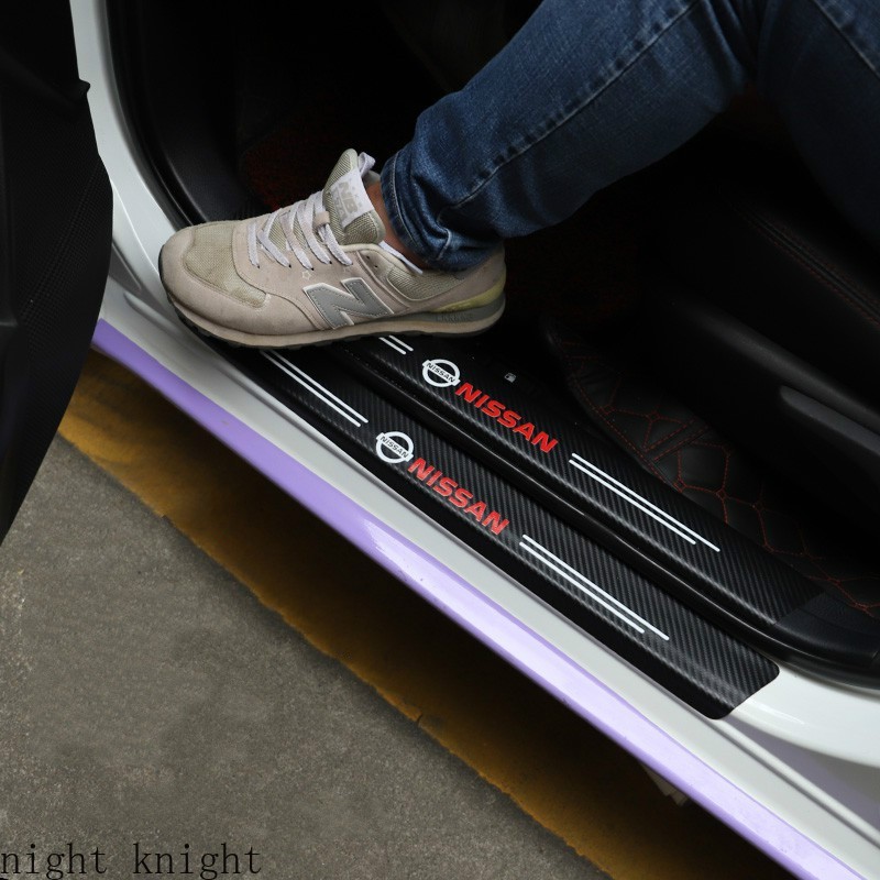 Carbon Fiber leather Threshold Protection Sticker Car Door Threshold