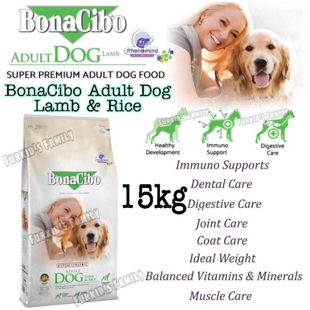Bonacibo Adult Dog Food Lamb Rice 15kg Shopee Malaysia