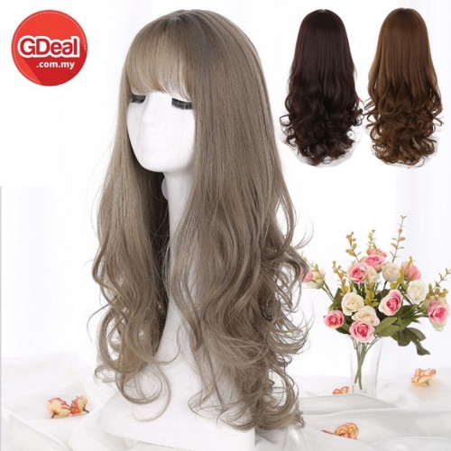 GDeal Fashion Ladies Sweet Cute Hair Heat Resistant Wig Thin Bang Curly Wave Hair Wig