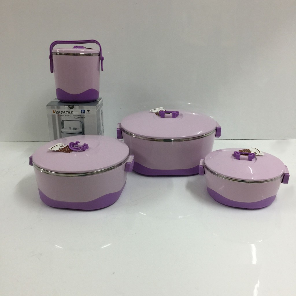 4pcs Versatile Hot Pot W/Lockable Lid Set Shopee Malaysia