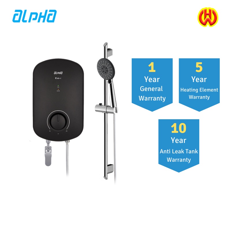 Alpha EVO E Matte Black Electric Instant Water Heater Shopee Malaysia