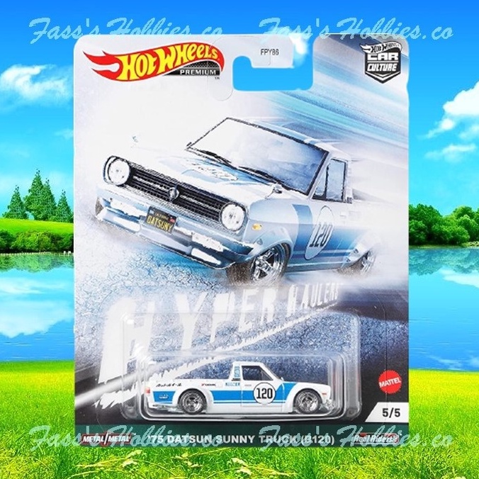 Hot Wheels 1/64 Hyper Haulers - Datsun Sunny Truck 1975 - #5/5 Real Riders - Neuf - Bleu