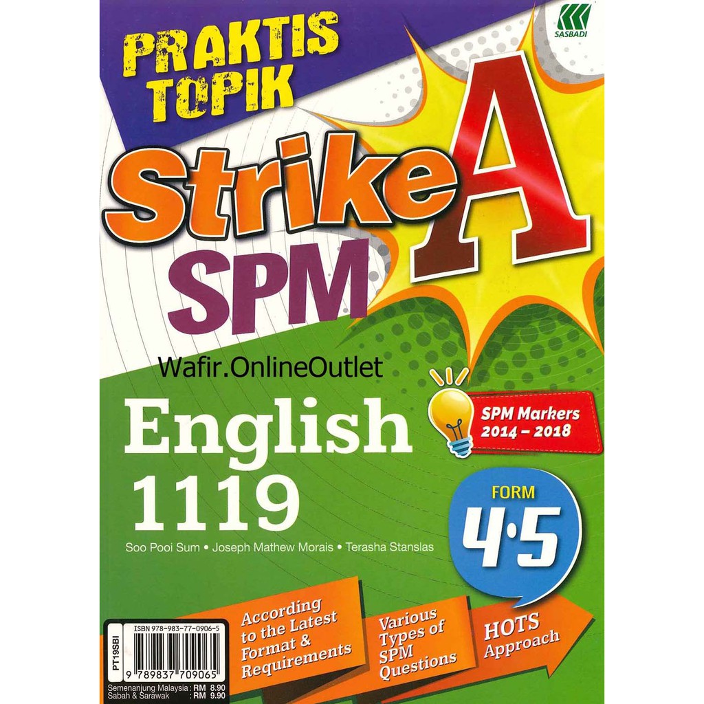 Ready Stock Sasbadi Praktis Topik Strike A Spm English 1119 Tingkatan 4 5 9789837709065