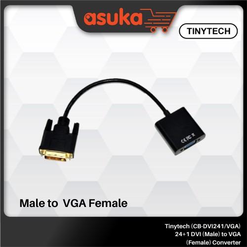 Tinytech (CB-DVI241/VGA) 24+1 DVI (Male) to VGA (Female) Converter