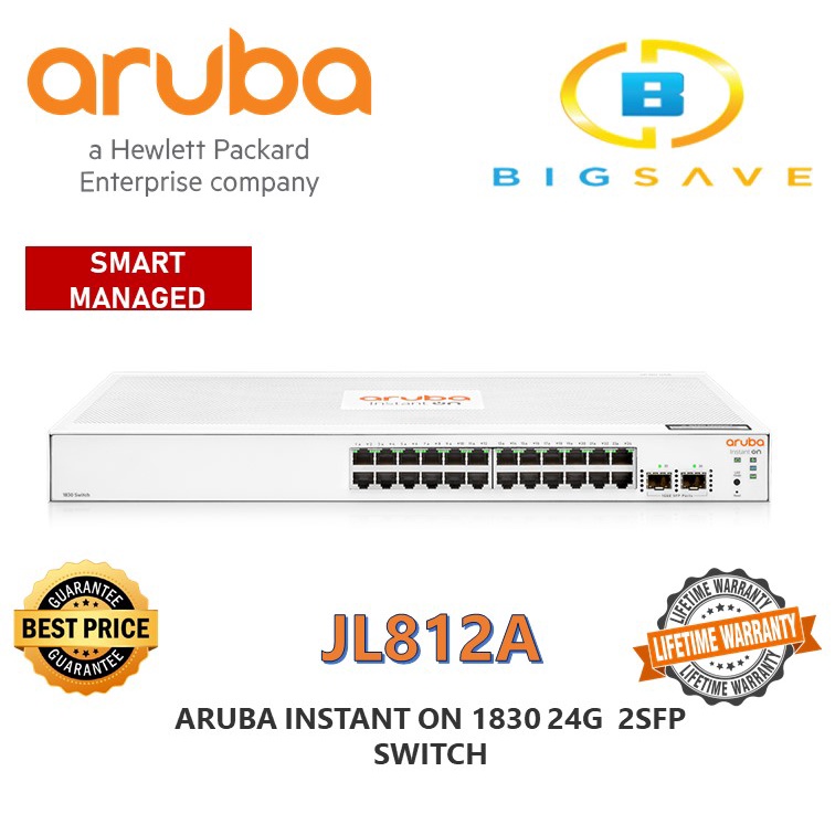 ARUBA JL812A INSTANT ON 1830 24G 2SFP, ENTRY LEVEL SAMRT MANAGED SWITCH ...